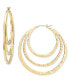 ფოტო #1 პროდუქტის Gold-Tone Multi-Row Hoop Earrings, 2", Created for Macy's