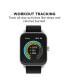 ფოტო #4 პროდუქტის Unisex Black Silicone Strap Smartwatch 37.5mm