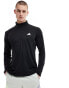 Фото #1 товара adidas Training Essentials half zip t-shirt in black