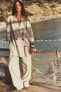 Фото #3 товара Брюки из смесового льна с широкими штанинами ZARA