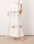 ASOS EDITION crochet trim maxi skirt in white