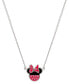 ფოტო #4 პროდუქტის Minnie Mouse Enamel Pendant Necklace in Sterling Silver, 16" + 2" extender