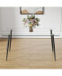 Фото #9 товара Rectangular Glass Dining Table, 63" x 35.4", Black Legs
