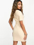 Фото #5 товара Vesper square neck bodycon mini dress in stone