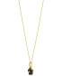 ფოტო #2 პროდუქტის Onyx & Diamond Accent Flower 18" Pendant Necklace in 10k Gold