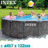 INTEX Greywood Prism Premium Ø 457x122 cm Round Steel Frame Above Ground Pool