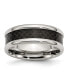 Фото #1 товара Stainless Steel Polished Black Carbon Fiber Inlay 8mm Band Ring