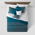 Фото #2 товара 5pc King Kenton Diamond Stitch Comforter Bedding Set Dark Teal Blue - Threshold