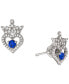 ფოტო #3 პროდუქტის Cubic Zirconia Princess Tiara Heart Stud Earrings in Sterling Silver
