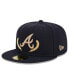 Фото #3 товара Men's Navy Atlanta Braves Gold Leaf 59FIFTY Fitted Hat