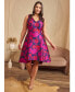 ფოტო #6 პროდუქტის Plus Size Floral Jacquard High-Low-Hem Dress