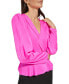 Women's Surplice V-Neck Shirred Shoulder Peplum Top