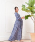 ფოტო #9 პროდუქტის Women's Maternity Crepe Shirred Bodice Maxi Dress