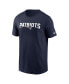 Фото #3 товара Men's Navy New England Patriots Primetime Wordmark Essential T-Shirt