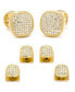 Фото #1 товара Men's Pave Cufflink and Stud Set