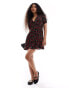 Фото #2 товара Miss Selfridge button through mini tea dress in cherry print