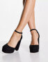 ASOS DESIGN Wide Fit Priority platform high block heeled shoes in black