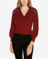 Фото #1 товара Black Label Women's Embellished Drop Shoulder Wrap Sweater