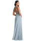 Фото #2 товара Womens Stand Collar Halter Maxi Dress with Criss Cross Open-Back