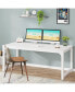 Modern Computer Desk, 63 x 31.5 inch Large Executive Office Desk Computer Table Study Writing Desk Workstation for Home Office,White