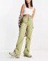 Фото #8 товара Daisy Street fitted parachute cargo trousers in khaki