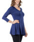 ფოტო #3 პროდუქტის Women's Three Quarter Sleeve V-neck Tunic Top