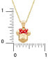 Children's Minnie Mouse 15" Pendant Necklace with Enamel Bow in 14k Gold