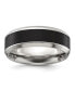 Stainless Steel Textured Black IP-plated Center Band Ring