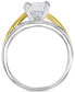Cubic Zirconia Twist Style Engagement Ring in Sterling Silver & 14k Gold-Plate