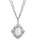 Фото #1 товара Silver-Tone Aqua and Mother of Pearl Necklace