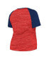 Фото #4 товара Women's Red St. Louis Cardinals Plus Size Space Dye Raglan V-Neck T-shirt