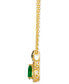 ფოტო #2 პროდუქტის Costa Smeralda Emeralds (1/2 ct. t.w.) & Diamond (1/5 ct. t.w.) Pear Halo 19" Pendant Necklace in 14k Gold