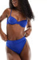 Фото #1 товара Weekday Heat high waist bikini bottom in blue exclusive to ASOS