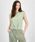 ფოტო #1 პროდუქტის Juniors' Knot-Front Muscle Tee