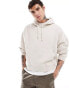 Abercrombie & Fitch cropped vintage blank hoodie in beige