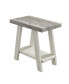 Two-Tone Wood Shelf Side Table in Weathered Gray and Beige