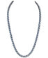 Fox Chain Necklace in Stainless Steel and Blue Ion-Plate, Created for Macy's