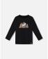 ფოტო #1 პროდუქტის Big Boys T-Shirt With Moose Print Black