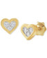 ფოტო #3 პროდუქტის Children's Diamond Accent Heart Stud Earrings in 14k Gold