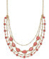 Фото #1 товара Style & Co gold-Tone Color Stone & Bead Layered Strand Necklace, 17" + 3" extender, Created for Macy's