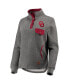 ფოტო #2 პროდუქტის Women's Heathered Gray, Crimson Oklahoma Sooners Magnum Quilted Quarter-Snap Pullover Jacket