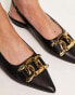 Фото #6 товара RAID Wide Fit flat shoes with gold buckle in black
