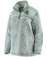Фото #1 товара Women's Green Michigan State Spartans Sherpa Super Soft Quarter Zip Pullover Jacket
