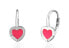 Romantic silver earrings Hearts with zircons SVLE0628SH2RO00