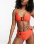 Dorina Sarawak textured high waist bikini bottom in orange