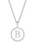 ფოტო #5 პროდუქტის Initial Medallion Pendant Necklace in Sterling Silver, 18"