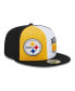 Фото #3 товара Men's Gold, Black Pittsburgh Steelers 2023 Sideline 59FIFTY Fitted Hat