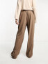 Фото #3 товара Vero Moda Tall wide leg trouser in brown