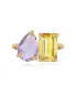 Фото #2 товара Кольцо Alev Jewelry Large Two-Gemstones Gold