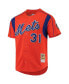 Фото #3 товара Men's Mike Piazza Orange New York Mets Cooperstown Collection Mesh Batting Practice Jersey
